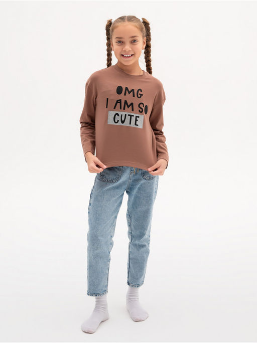 Лонгслив детский ОМГ серый - София фото 5