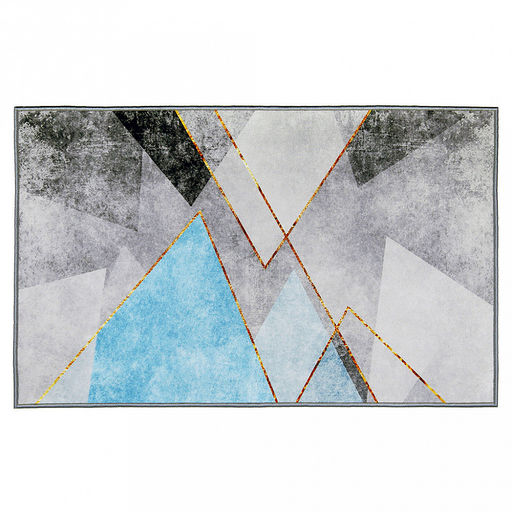 Гермес Коврик-дорожка 80х120см, серо-голубой, безворсовый, антискользящее основание, оверложенный край, полиэстер (Китай) - Домашняя мода фото 2