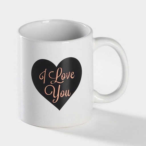 Кружка - хамелеон Доляна Сердце, 350 мл, керамика, белая