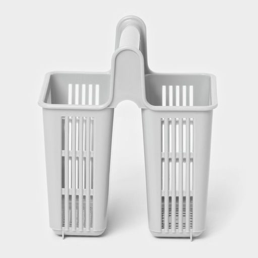 Сушилка для столовых приборов, 2 отделения, 10.1×13.8×16 см, цвет серый