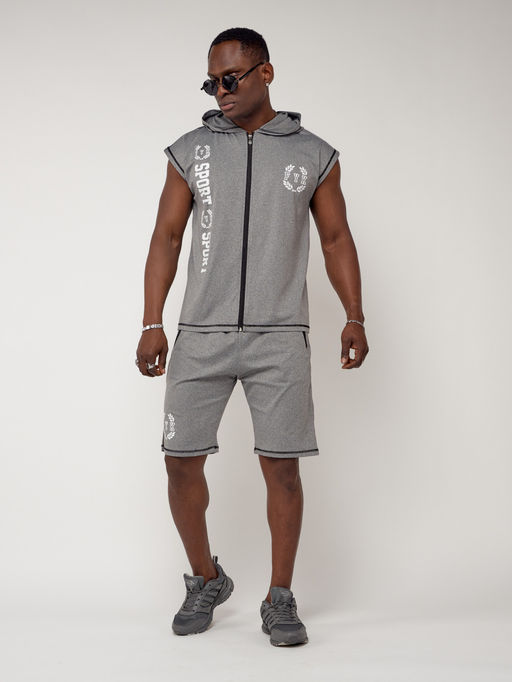 Спортивный костюм летний мужской светло-серого цвета 2265SS - FUYOUKAI фото 8