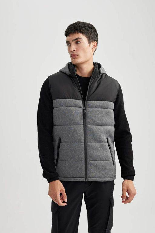 Пуховик приталенного кроя с капюшоном - Defacto фото 3