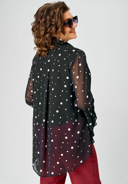 Блуза EVA GRANT 7221 принт горох