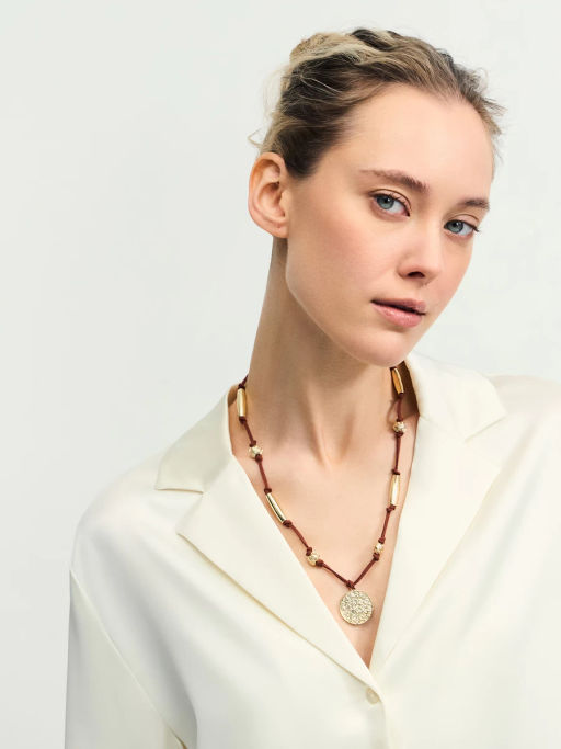 Колье с бусинами на шнурке / Zarina  фото 3