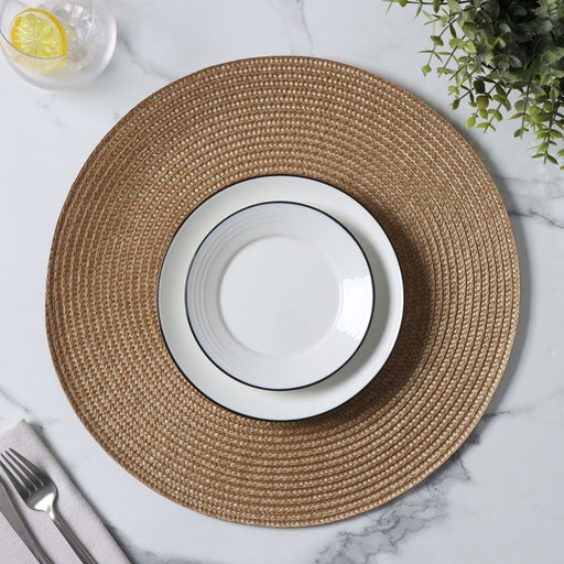 Салфетка сервировочная на стол Доляна Лофт, d=38 см, цвет песочный  фото 10