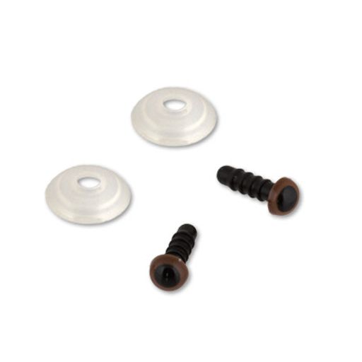 HobbyBe CRE-4-5 Глаза кристальные с шайбами d 4.5 мм 24 шт. бежевый