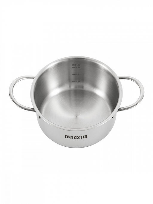 Кастрюля с крышкой 1л серебристый нержавеющая сталь