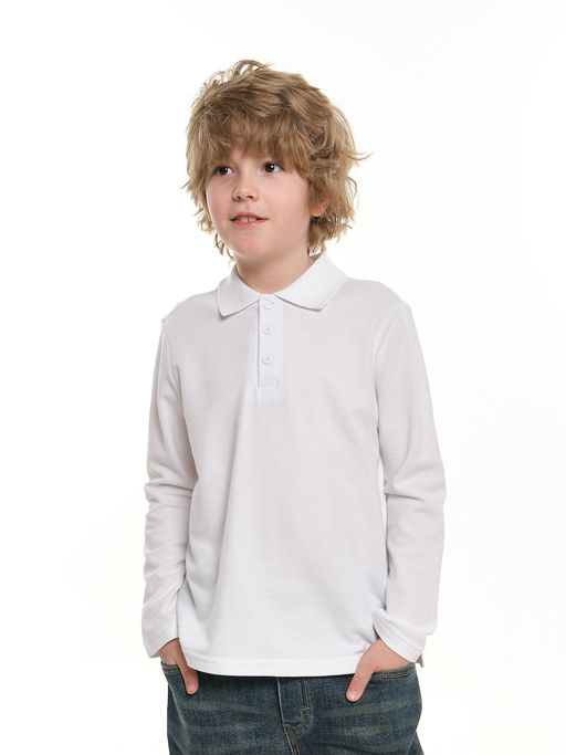 Футболка поло для мальчика в школу белый 22-1755 белый - Mini maxi фото 8