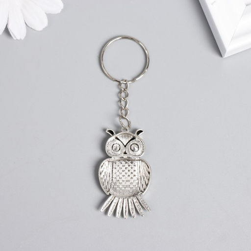 Цена за 12 шт. Брелок для ключей на кольце «Филин», металл под серебро, 4.5×2.5 см