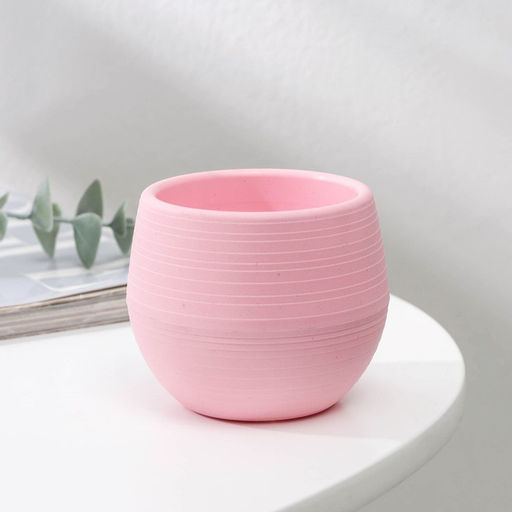 Цена за 3 шт. Горшок для цветов с поддоном «Япония», 125 мл, d=8 см, h=6,5 см, розовый