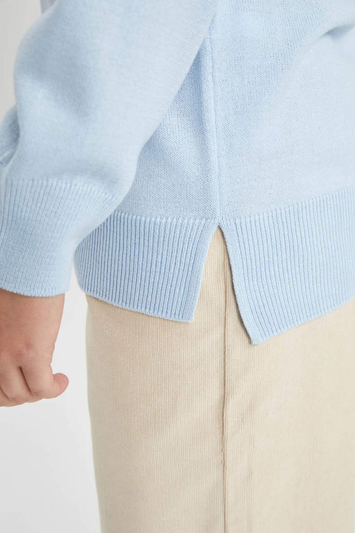Свитер Relax Fit с круглым вырезом - Defacto фото 5