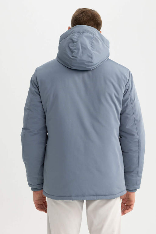 Водоотталкивающее пальто обычного кроя с капюшоном - Defacto фото 8