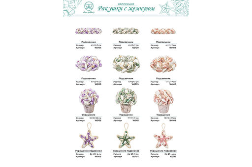 Пасхальное украшение подсвечник  "Ракушки с жемчугом", белое с розовым, на 1 свечу Elan Gallery