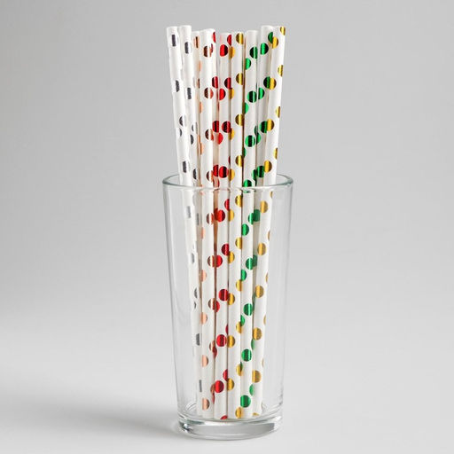 Трубочки для коктейля Горох, тиснение, набор 12 шт., цвета МИКС - Страна карнавалия фото 2