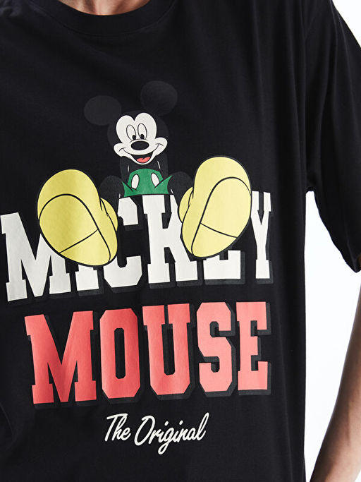 Mickey Mouse Bask?l? Oversize Kad?n Ti??rt