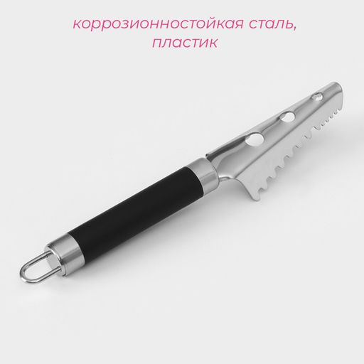 Цена за 3 шт. Рыбочистка Доляна Venus, 25 см, нержавеющая сталь, чёрная