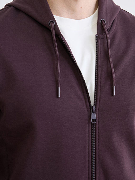 Kap??onlu Erkek Fermuarl? Sweatshirt