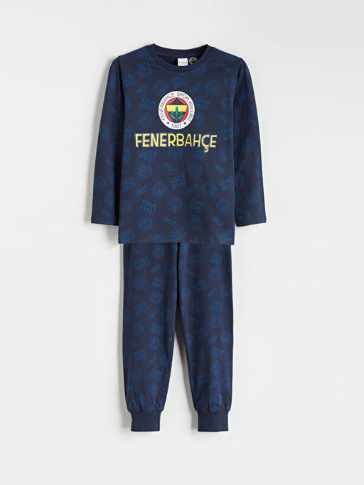 Bisiklet Yaka Fenerbah?e Bask?l? Erkek ?ocuk Pijama Tak?m?