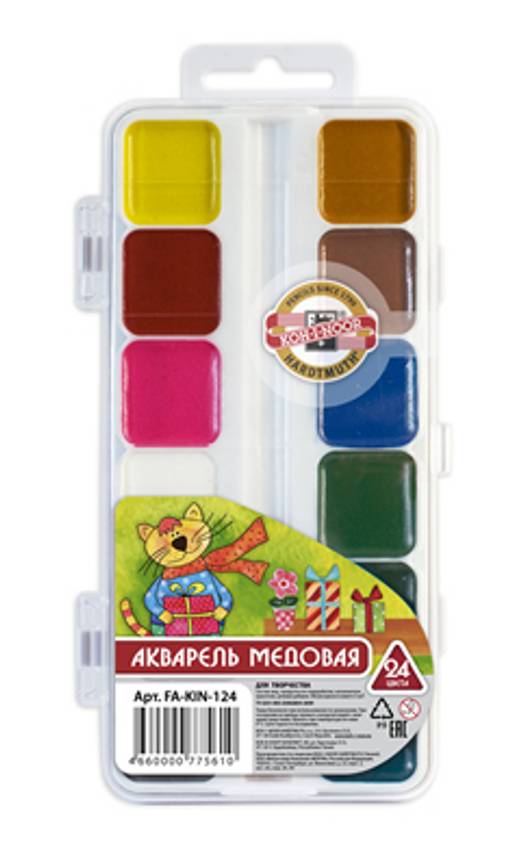 Акварель Koh-i-Noor 24цв. пласт. уп., без кисти (FA-KIN-124)