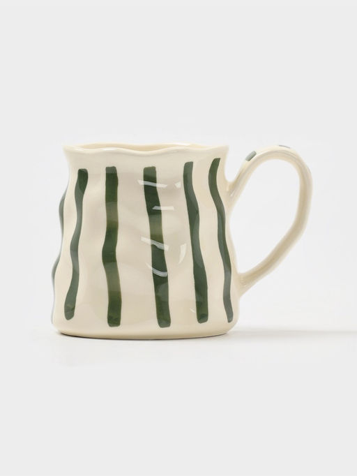 Кружка «Линии», 13×9×9 см, керамика, бежевая