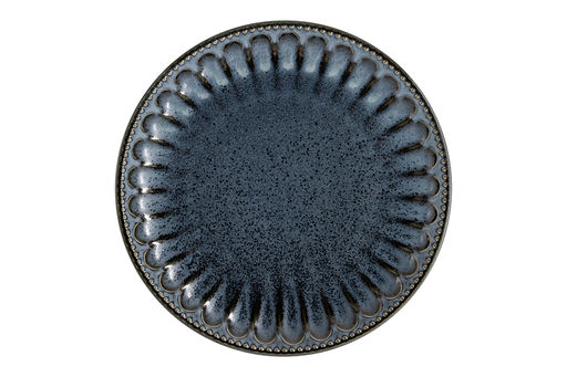 Тарелка обеденная, 26 см, фарфор P, черно-синяя, в крапинку, Black Kitchen