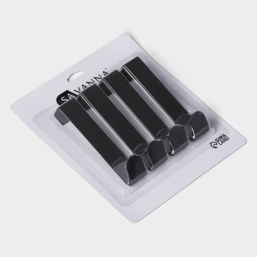 Крючки надверные SAVANNA Black Loft, 4 шт., металл, 3×12×2.2 см, чёрные