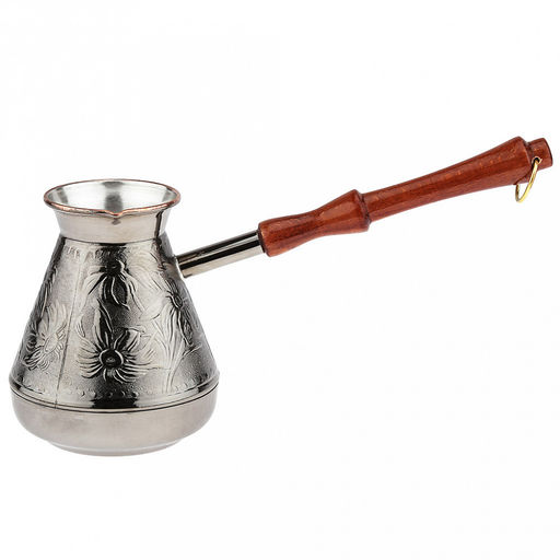 Турка медная 540мл "Ромашка", д10см, h11,7см, s0,8мм, деревянная ручка (Россия)