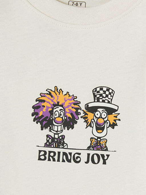 Bisiklet Yaka Bask?l? Erkek ?ocuk Ti??rt