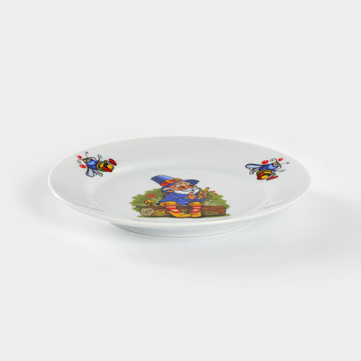 Тарелка детская Добрушский завод «Лесовичок», d=17 см, фарфор, белая, рисунок МИКС