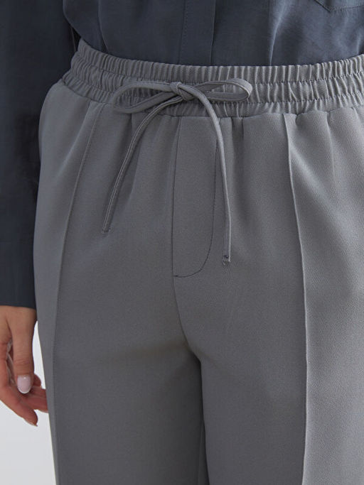 Beli Lastikli Poplin Kad?n Pantolon