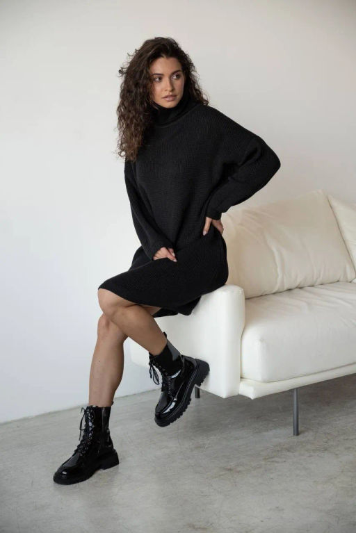 Вязаное платье ПЛв 1063 Черный