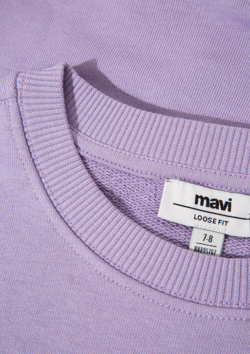Mavi Logo Bask?l? Crop Mor Sweatshirt  фото 3