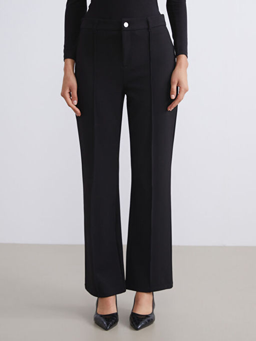 B?y?k Beden Dar Fit ?spanyol Pa?a Kad?n Pantolon