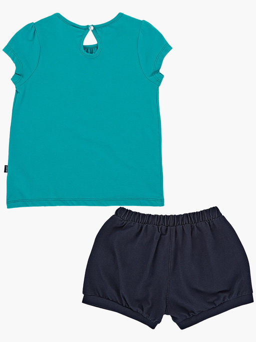 Комплект для девочки с шортами UD 3419/3420 изумрудный - Mini maxi фото 4