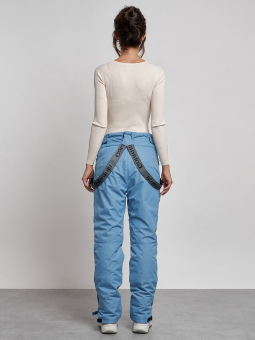 Полукомбинезон утепленный женский зимний горнолыжный голубого цвета 7601Gl - Colannia фото 4