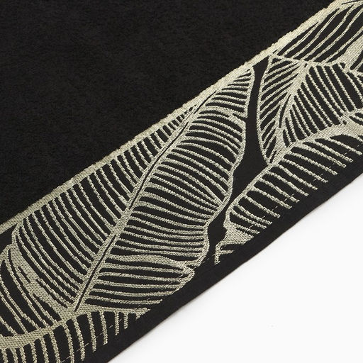 Полотенце махровое Love Life Leaves 70×140 см, 100% хлопок, 360 г/м², черное