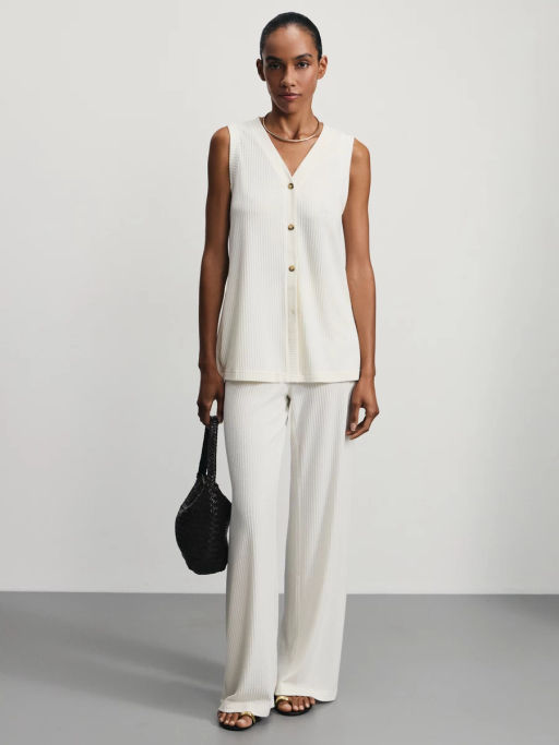 Трикотажный жилет в рубчик / Zarina  фото 2