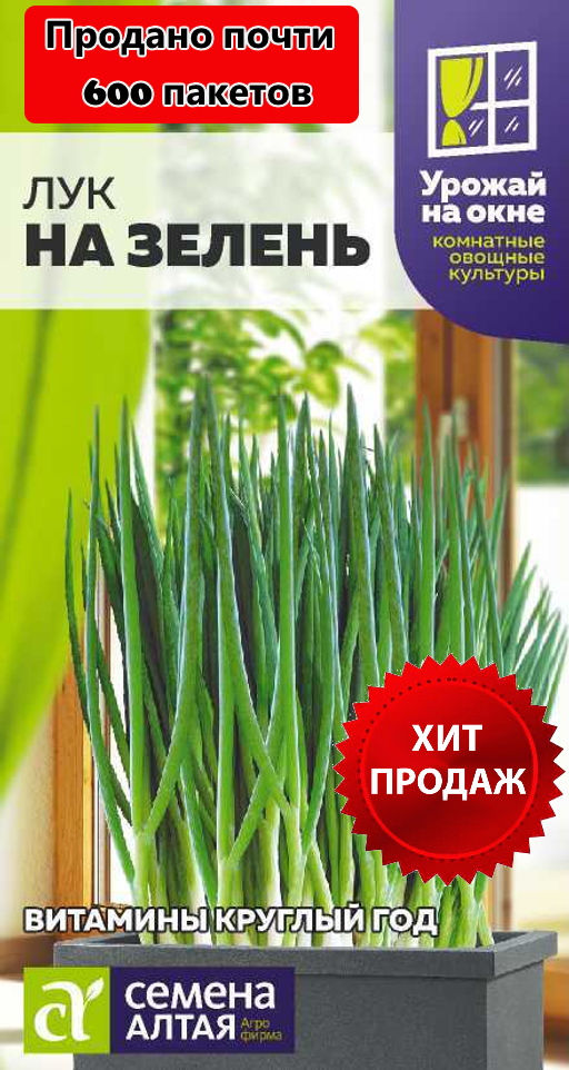 Лук на Зелень/Сем Алт/цп 0,5 гр. УРОЖАЙ НА ОКНЕ - Семена алтая фото 2