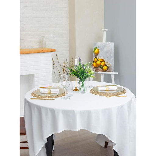Набор салфеток сервировочных на стол Доляна Паутинка, d=38 см, 4 шт, цвет золотой  фото 8