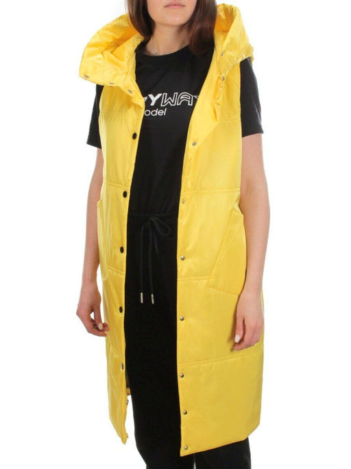 M006 YELLOW Жилет женский демисезонный (100 гр. синтепон) - Фабричный китай фото 9