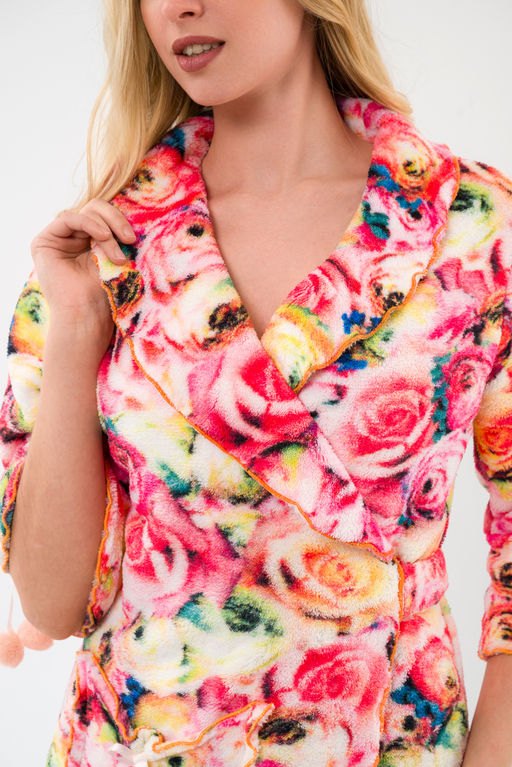 Халат женский из ультрасофта Светлана цветы - Амадэль фото 10