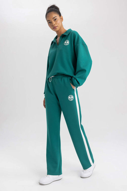 DeFactoFit Стандартные тканевые спортивные штаны для дайвинга с широкими штанинами  фото 5