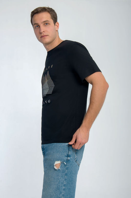 Арт. 67117 Футболка мужская 48-56 (5 шт) Цвет:черный