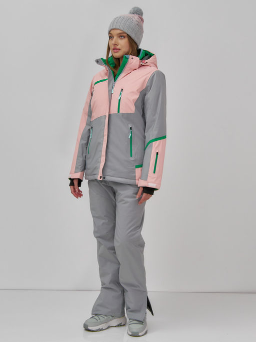 Гоннолыжная куртка женская зимняя персикового цвета 709P - Chunmai фото 10