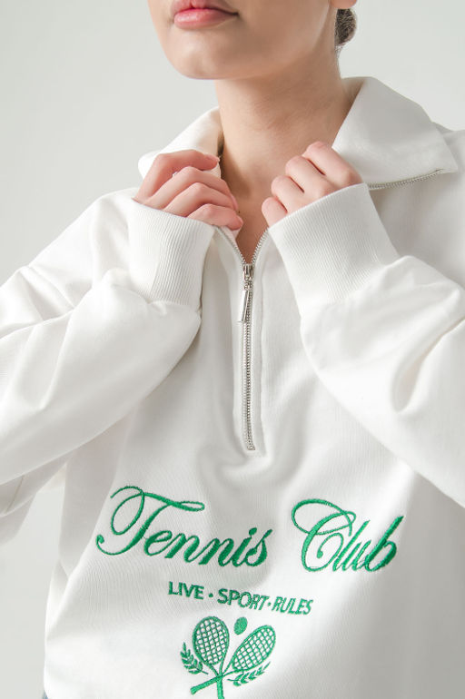 Арт. 1-5138 Свитшот женский полузамок 44-50 (4 шт) Цвет:молочный - Калинка фото 8