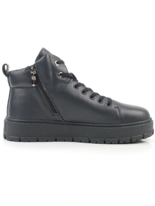 05-AW1010-2M DK. BLUE Ботинки зимние мужские (натуральная кожа, натуральный мех)