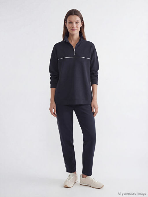 Dik Yaka Oversize Kad?n Sweatshirt