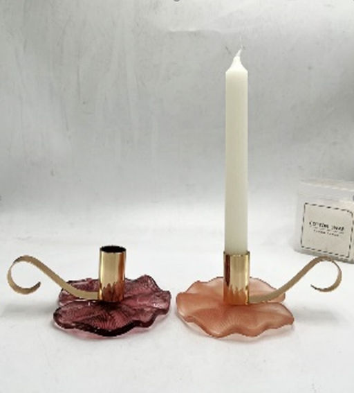 Подсвечник "Нежность" 15*12*5,8 см, Розовый