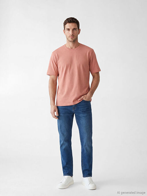 %100 Pamuk Regular Fit Basic Ti??rt - Waikiki фото 2