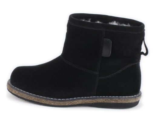 Унты женские на войлочной подошве Замша, овчина, черные - Roshva фото 2